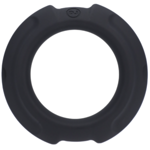 Cockring Roestvrijstaal 43mm Flexibele Siliconen Band Zwart