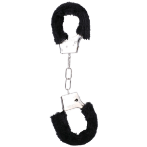 Metalen Handboeien Zwart Nepbont Comfortabel Bondage