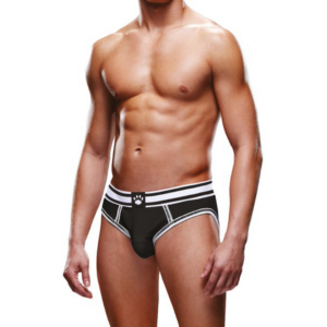 Open Slip L Zwart Wit Pootlogo Comfort Verleidelijke