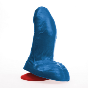 Blauwe Dildo Zuignap Gebogen Flexibel Realistisch 14cm