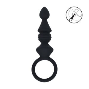 Siliconen Ribbed Anal Probe Ergonomische Lus 15 5 Cm