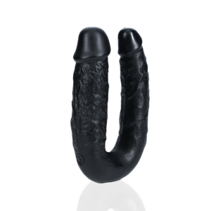 Dubbele Dildo Flexibel UVormig RealRock 127 Cm Zwart Pvc