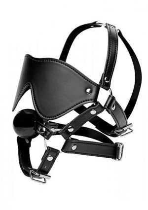 Strict - Eye Mask Harness with Ball Gag - Afbeelding 1