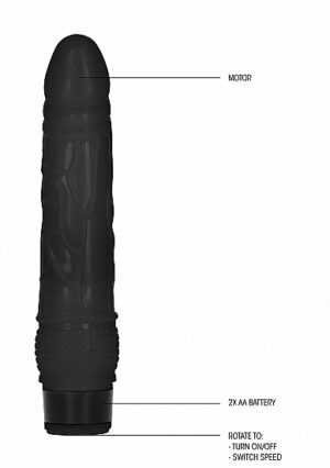 GC - 8 Inch Thin Realistic Dildo Vibe - Black - Afbeelding 4