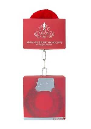Beginner's Handcuffs Red Furry (61gram) - Afbeelding 2