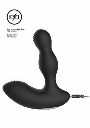 Remote Controlled E-Stim & Vibrating Prostate Massager - Black - Afbeelding 11
