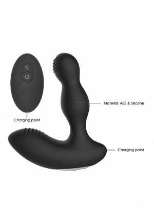Remote Controlled E-Stim & Vibrating Prostate Massager - Black - Afbeelding 12