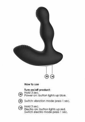Remote Controlled E-Stim & Vibrating Prostate Massager - Black - Afbeelding 13