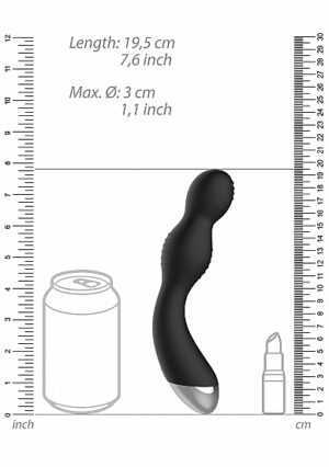 Remote Controlled E-Stim & Vibrating G/P-Spot Vibrator - Black - Afbeelding 4