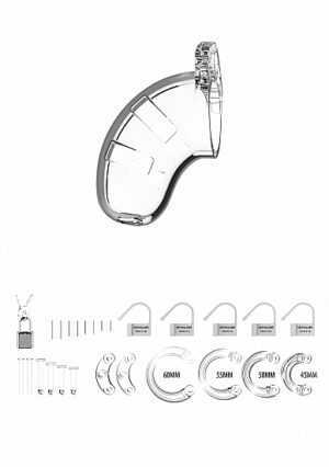 Model 13 - Chastity - 2.5" - Cock Cage - Transparent- - Afbeelding 5