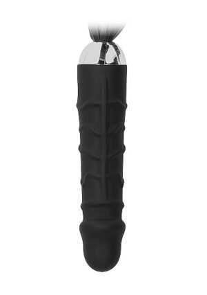Black Whip with Realistic Silicone Dildo - Black - Afbeelding 3