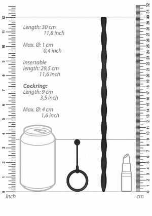 Silicone Plug & Cock Ring Set - Urethral Sounding - Black - Afbeelding 4