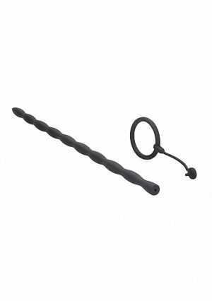 Silicone Plug & Cock Ring Set - Urethral Sounding - Black - Afbeelding 5