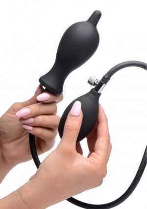 Dark Inflator Silicone Inflatable Plug - Black - Afbeelding 1