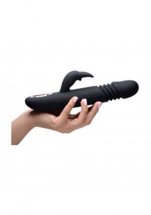 Royal Rabbits Bunny Thrust 10X Thrusting Rabbit Vibrator - Black - Afbeelding 3