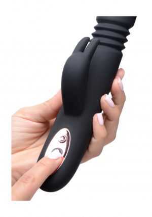 Royal Rabbits Bunny Thrust 10X Thrusting Rabbit Vibrator - Black - Afbeelding 6