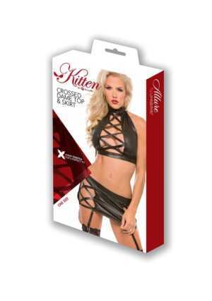 Crossed Dame Top   Skirt - Black - O/S - Afbeelding 3