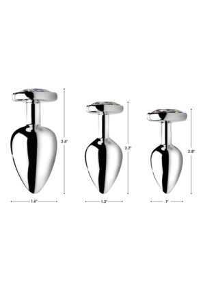 Rainbow Prism Heart Anal Plug - Small - Silver - Afbeelding 4