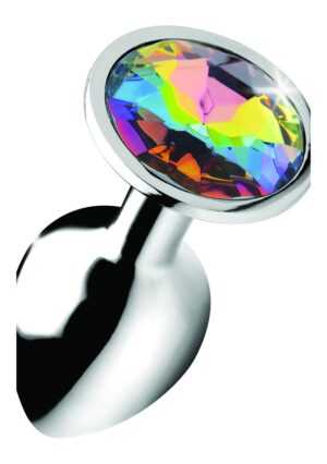 Rainbow Prism Gem Anal Plug - Small - Silver - Afbeelding 1