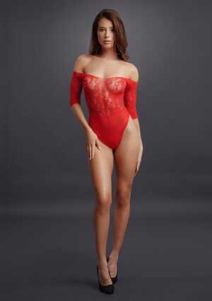 Crotchless Rhinestone Teddy - Red - O/S - O/S - Afbeelding 8