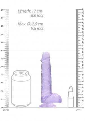 6" / 15 cm Realistic Dildo with Balls Purple - Afbeelding 3