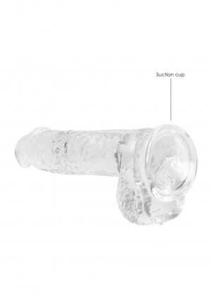 6" / 15 cm Realistic Dildo with Balls Transparent - Afbeelding 5