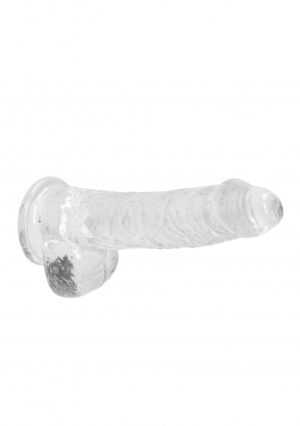 6" / 15 cm Realistic Dildo with Balls Transparent - Afbeelding 6
