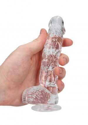 6" / 15 cm Realistic Dildo with Balls Transparent - Afbeelding 7