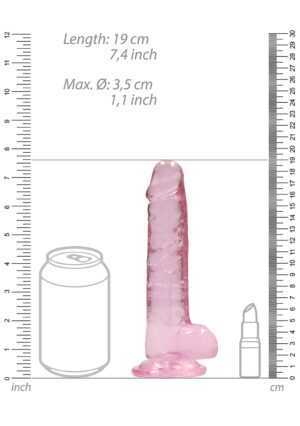 7" / 17 cm Realistic Dildo with Balls Pink - Afbeelding 3