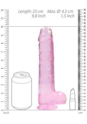 9" / 22 cm Realistic Dildo with Balls Pink - Afbeelding 3