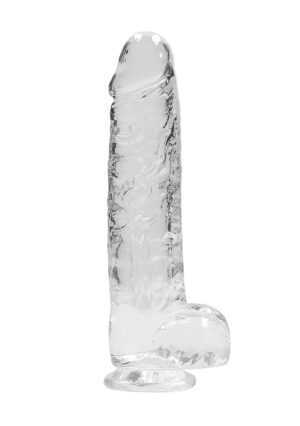 9" / 22 cm Realistic Dildo with Balls Transparent - Afbeelding 4