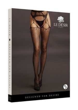 Shredded Suspender Pantyhose - Black - O/SO/S - Afbeelding 6