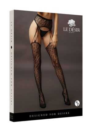 Suspender Leopard Pantyhose - Black - O/SO/S - Afbeelding 6