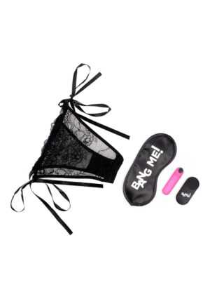 Power Panty Lace Panties. Bullet. & Blindfold Kit - Pink - Afbeelding 1