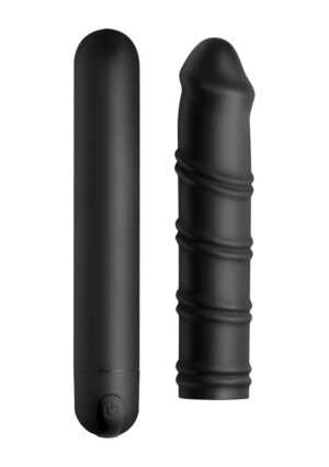 XL Bullet & Swirl Silicone Sleeve - Black