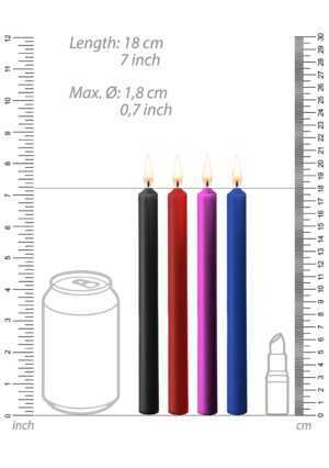 Teasing Wax Candles Large - Parafin - 4-pack - Mixed Colors - Afbeelding 4