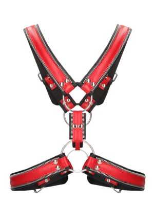 Z Series Scottish Harness - Leather - Black/Red - L/XL
