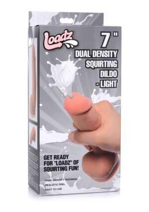 7" Dual Density Squirting Dildo - Light - Afbeelding 2