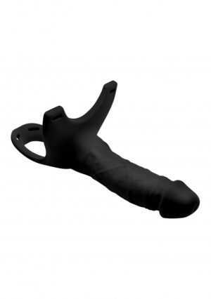 SM Hollow Silicone Dildo Strap-On - Black - Afbeelding 3