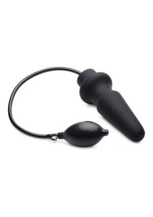 Ass-Pand Large Inflatable Silicone Anal Plug - Black - Afbeelding 1