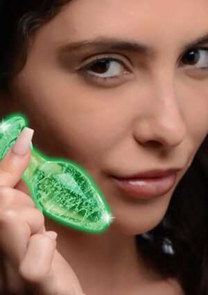 Glow-In-The-Dark Glass Anal Plug - Small - Afbeelding 3