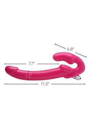 7X Revolver Slim Vibrating Strapless Strap-On Pink - Afbeelding 7