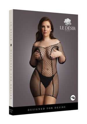 Duo Net Sleeved Mini Dress - Black - OSX - Afbeelding 3