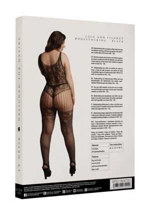 Lace and Fishnet Bodystocking - Black - OSX - Afbeelding 4
