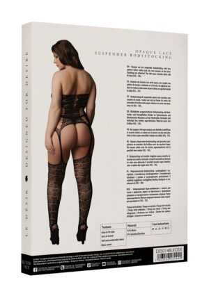 Lace Suspender Bodystocking - Black - OSX - Afbeelding 4