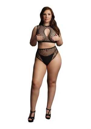 Duo Net Key-Hole Bra Set - Black - OSX - Afbeelding 5