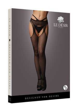 Suspender pantyhose with strappy waist - Black - O/S - Afbeelding 3