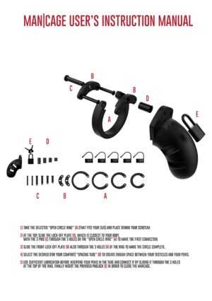 Model 20 - Chastity - 3.5" - Silicone Cock Cage - Black - Afbeelding 6