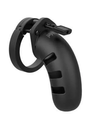 Model 21 - Chastity - 4.5" - Silicone Cock Cage - Black - Afbeelding 1