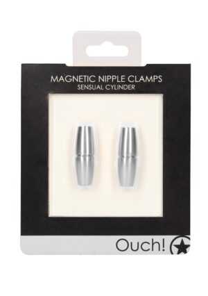 Magnetic Nipple Clamps - Sensual Cylinder - Silver - Afbeelding 2